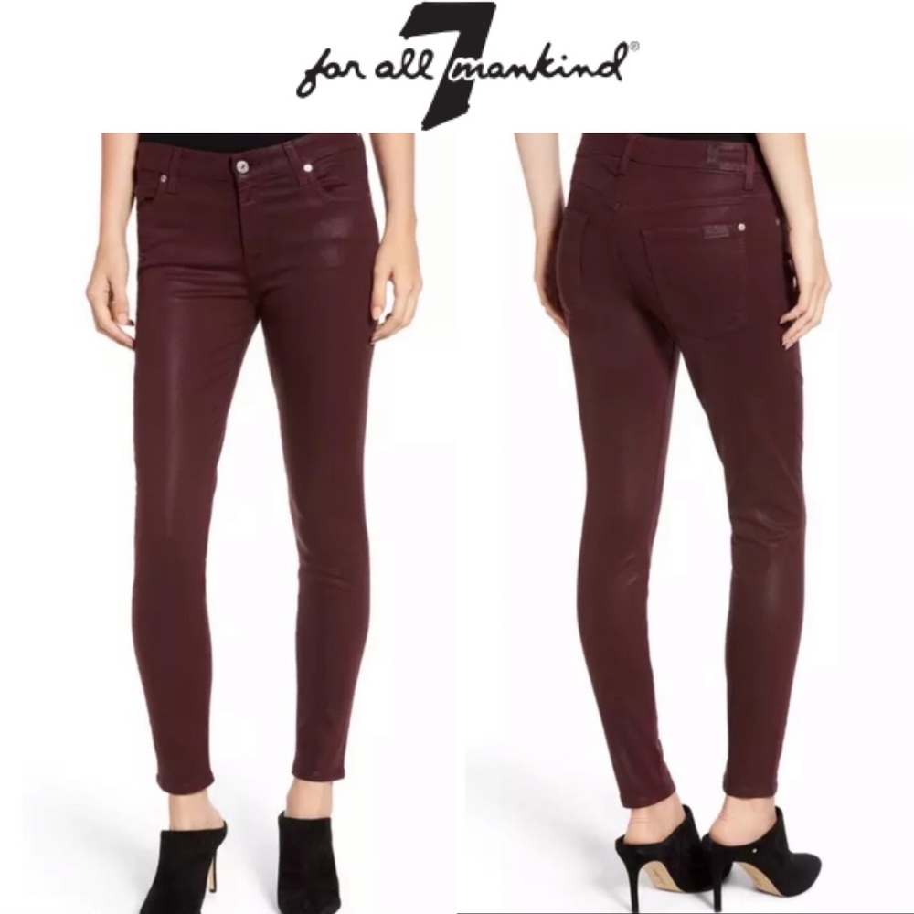 24 7 FOR ALL MANKIND Ankle Skinny Jeans Bordeaux